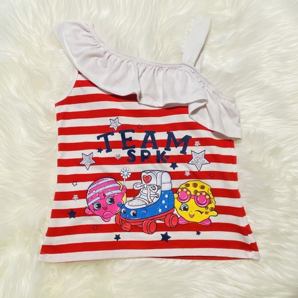NWOT Shopkins Girls Ruffle Tank Top - Picture 1 of 3